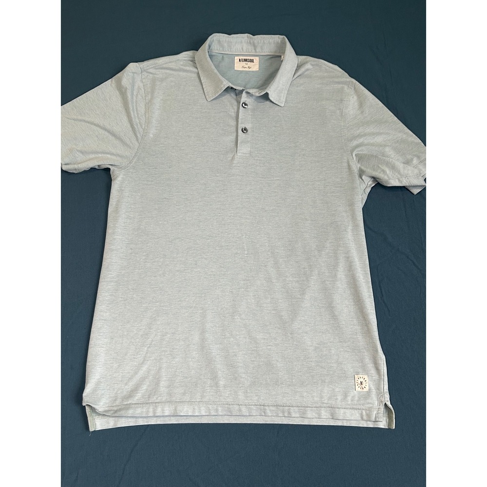 Linksoul‎ Mens Light Blue Heathered Short Sleeve Golf Polo Shirt Size Medium